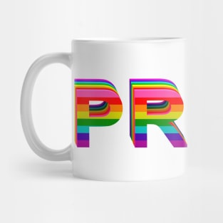 RETRO Pride word in Rainbow color flag of LGBTQ Mug